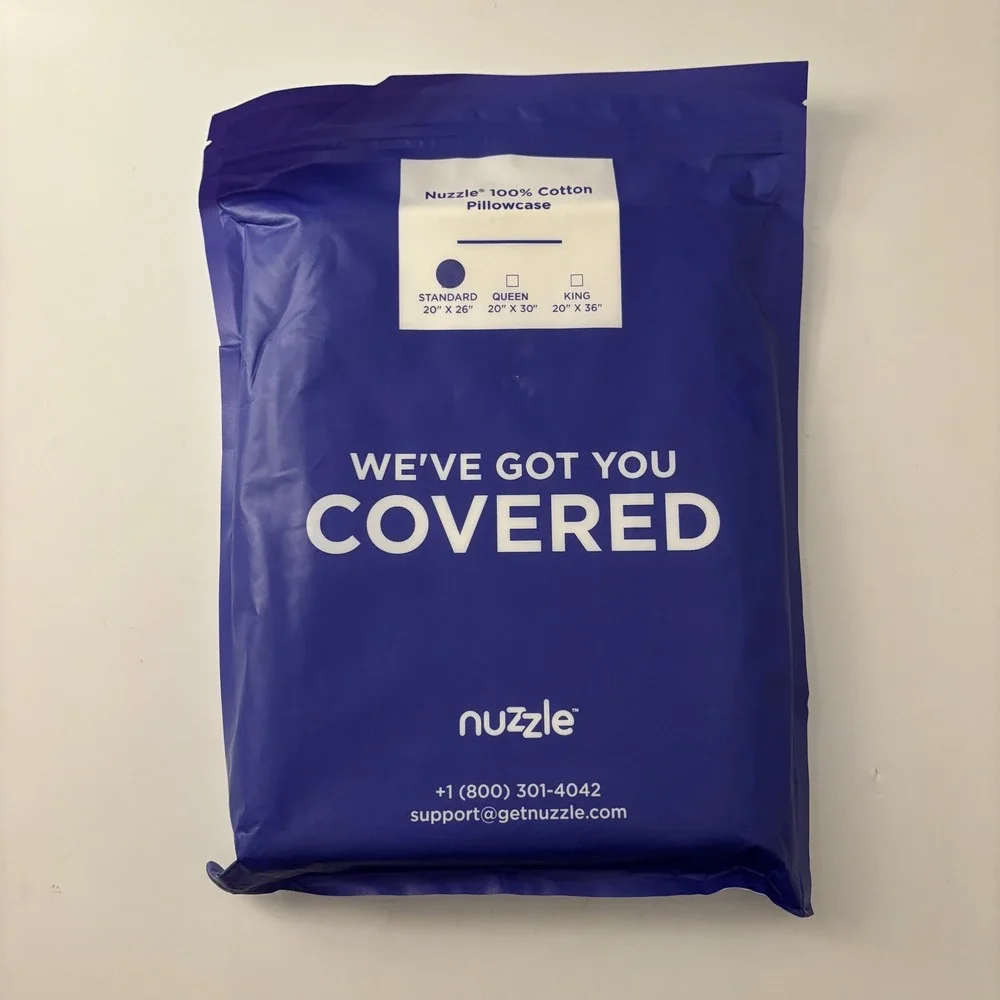Nuzzle 100% Cotton Pillowcase Standard White 500 Thread Count Cooling Sateen